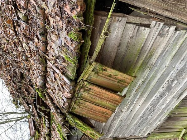 Oud Houten Hek Met Veel Hout — Stockfoto