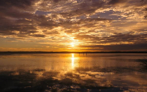 Krásný Západ Slunce Nad Mořem — Stock fotografie