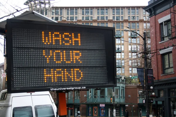 Straßenschild Der Stadt Wasche Dir Die Hände — Stockfoto