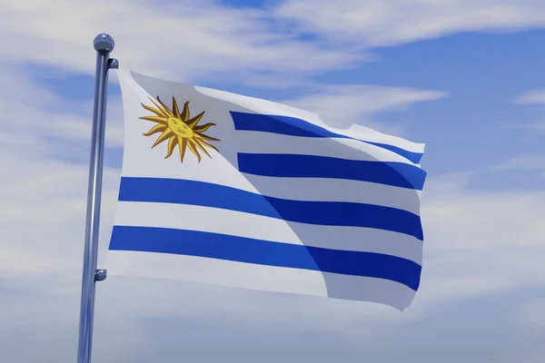 Bandera Ondeando Viento Contra Cielo —  Fotos de Stock