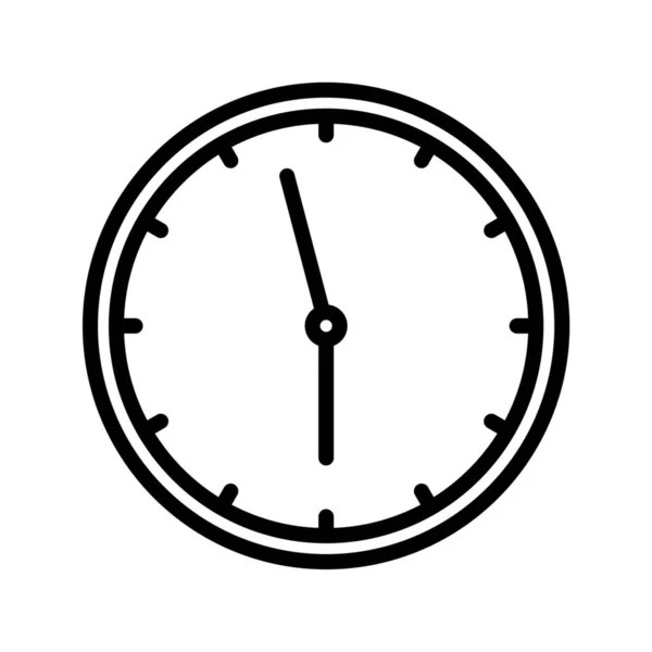 Icône Horloge Illustration Noir Blanc — Photo