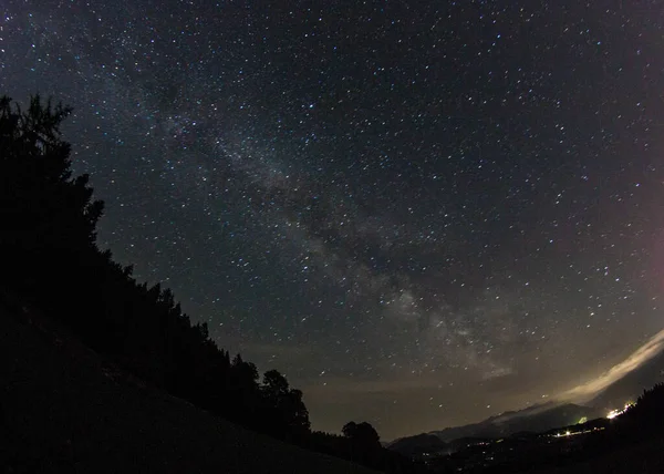 Молочный Путь Галактики Ночном Небе — стоковое фото