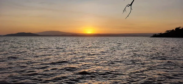Blick Auf Ein Schönes Meer Und Sonnenuntergang — Stockfoto