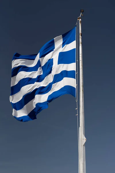 Bandera Grecia Viento —  Fotos de Stock