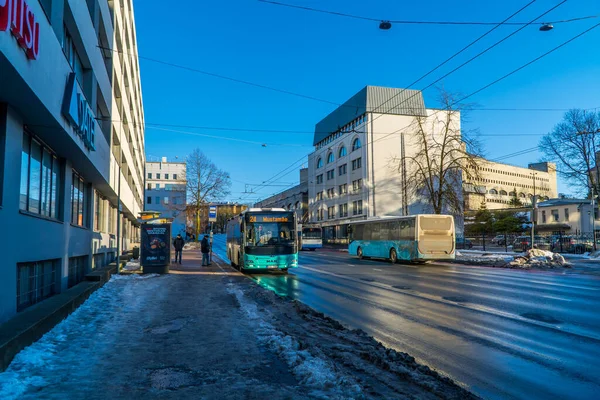 Ulice Pohled Město Stockholm Švédštině — Stock fotografie