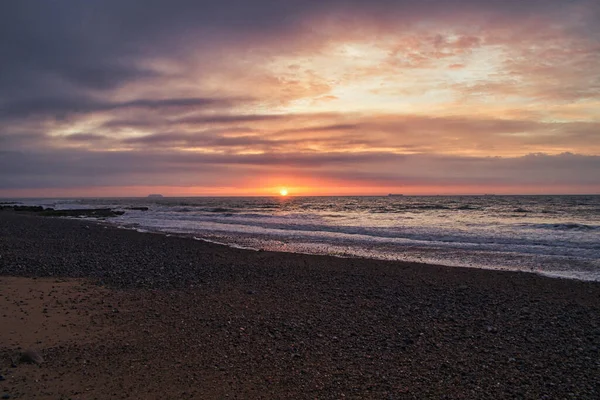 Prachtige Zonsondergang Boven Zee — Stockfoto