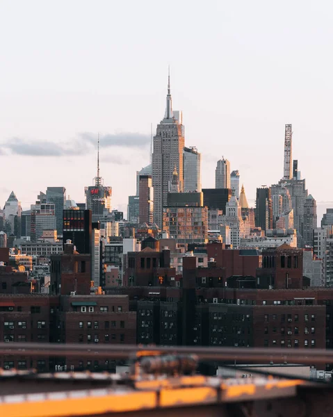 New York Skyline Bij Zonsondergang — Stockfoto