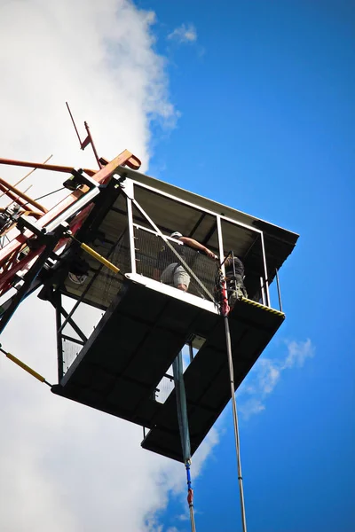 Construction Bâtiment Avec Une Grue — Photo