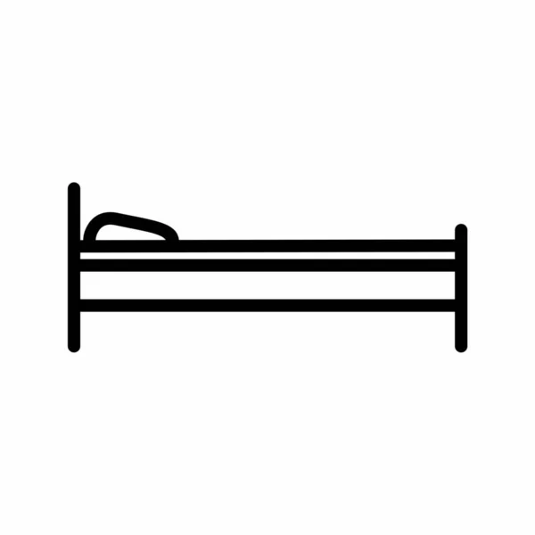 Bed Pictogram Geïsoleerd Witte Achtergrond Voor Web Mobiele App Ontwerp — Stockfoto