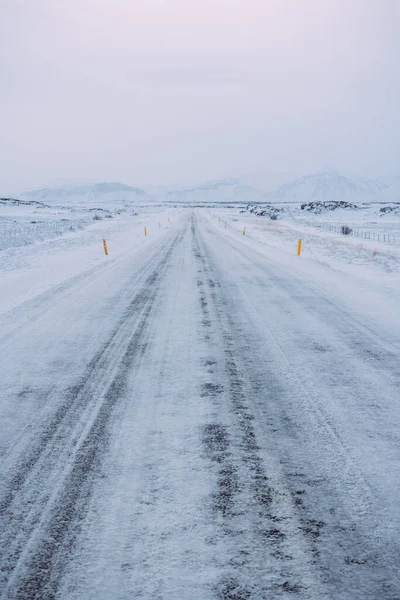 Paisagem Inverno Com Neve Montanhas — Fotografia de Stock