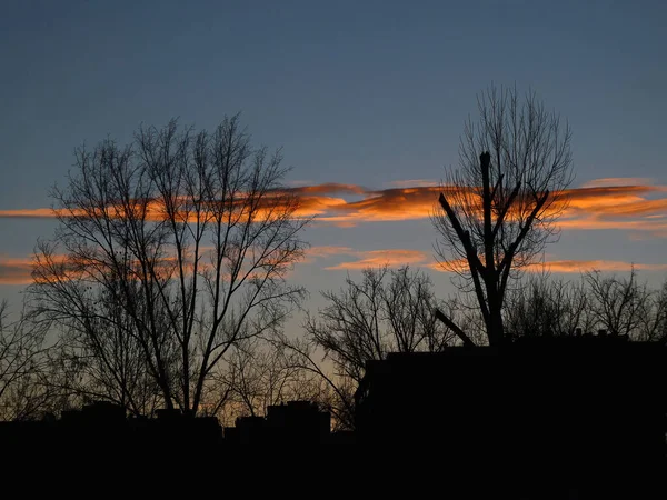 Schöner Sonnenuntergang Über Dem See — Stockfoto