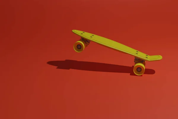 Skateboard Isolerad Rosa Bakgrund Illustration — Stockfoto