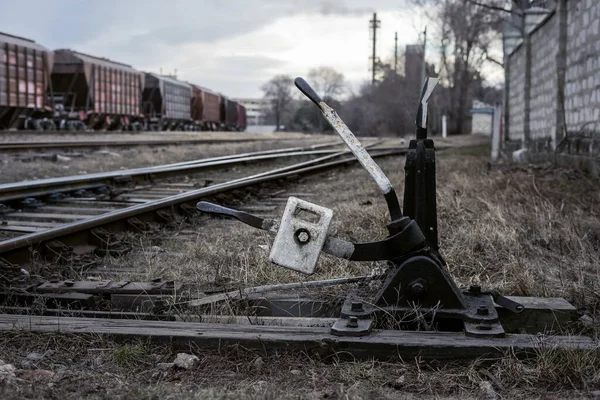 Demiryolu Rayları Üzerinde — Stok fotoğraf