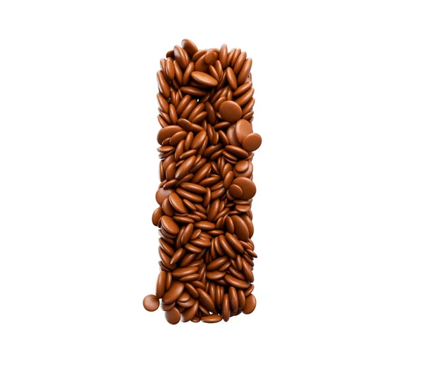 Schokoladenbrief Isoliert Auf Weißem Hintergrund — Stockfoto