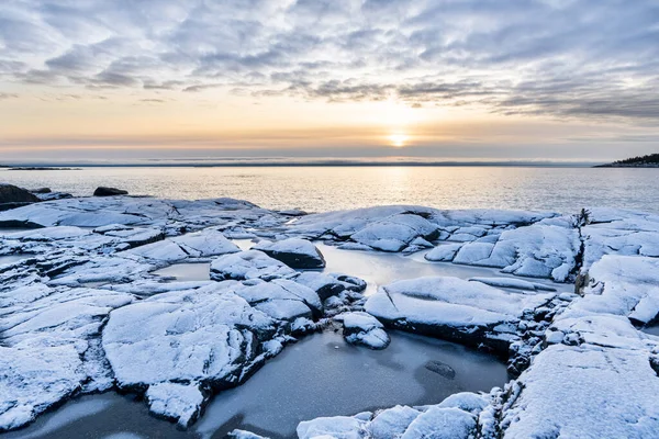 Belo Pôr Sol Sobre Lago Baikal — Fotografia de Stock