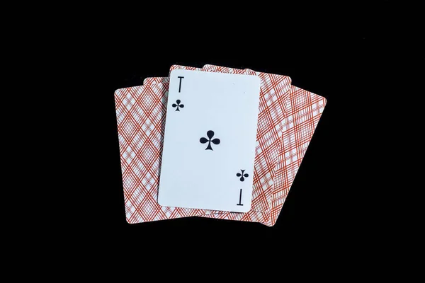 Playing Cards Isolated Black Background — Stock Photo, Image