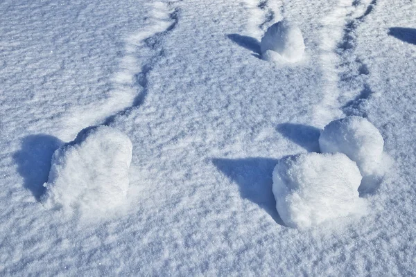 Pegadas Neve Inverno — Fotografia de Stock