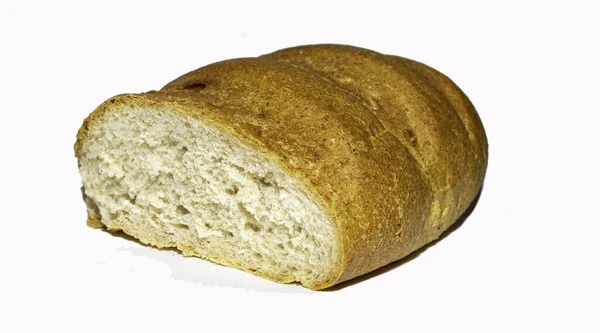 白背景下孤立的全麦面包 — 图库照片