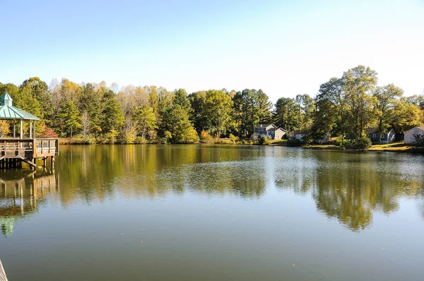 Belo Parque Verão Lago Fundo — Fotografia de Stock