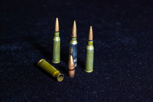 Kula Kulor Patroner Ammunition Krig Vapen Och Andra Koncept Närbild — Stockfoto