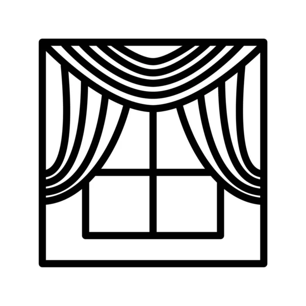 Curtains Icon Outline Illustration Curtain Icons Web — Stock Photo, Image