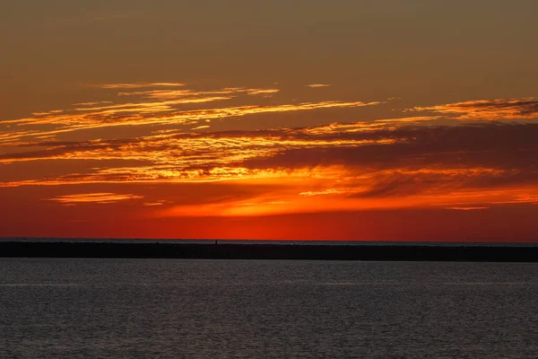 Belo Pôr Sol Sobre Mar — Fotografia de Stock