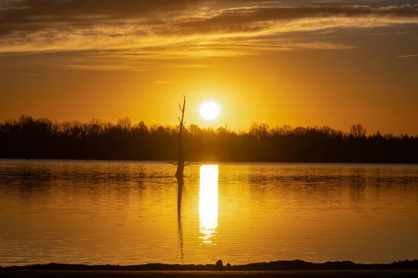 Sunset Lake Nature Background — Stock Photo, Image