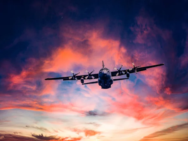 Avião Voando Sobre Céu — Fotografia de Stock