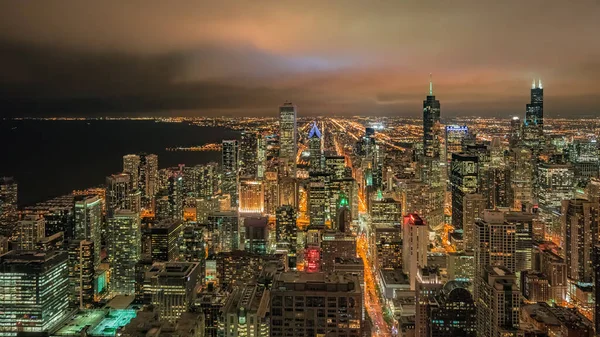 New York Városának Éjszakai Látképe — Stock Fotó