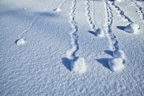 Pegadas Neve — Fotografia de Stock