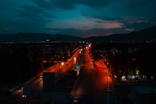 Νυχτερινή Άποψη Της Πόλης Της Πρωτεύουσας Του Κράτους Του Ισραήλ — Φωτογραφία Αρχείου