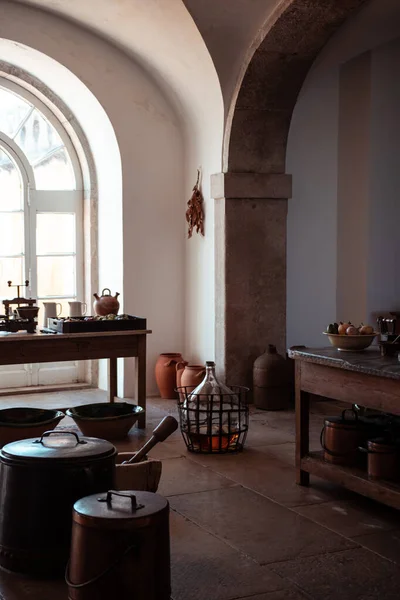 Interior Una Iglesia Antigua Cocina — Foto de Stock