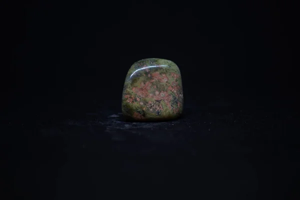 Macro Shot Piece Rock Black Background — Stock Photo, Image