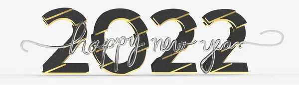 Feliz Año Nuevo 202S Texto Con Números Oro Negro Renderizado —  Fotos de Stock