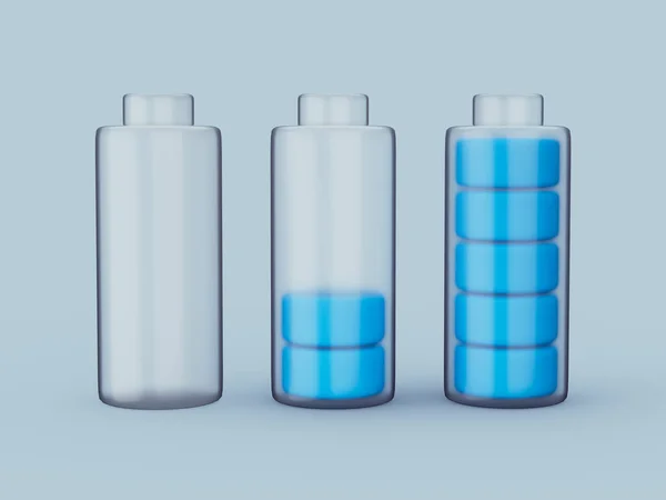 Set Med Tre Flaskor Olika Storlekar Vektor Illustration — Stockfoto