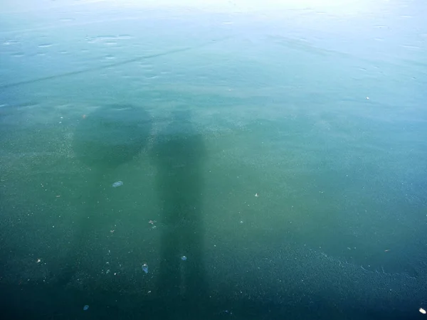 Vista Submarina Del Mar Océano Agua Grande Azul Blanco — Foto de Stock