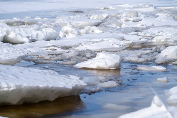 Ice Floes River Bank — Stock Photo, Image