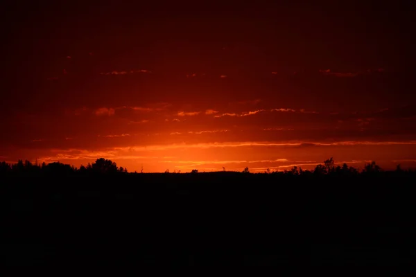 Vacker Solnedgång Över Sjön — Stockfoto