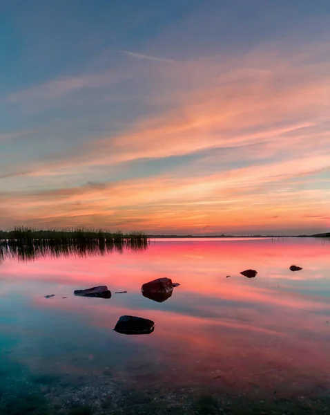 Schöner Sonnenuntergang Über Dem Meer — Stockfoto