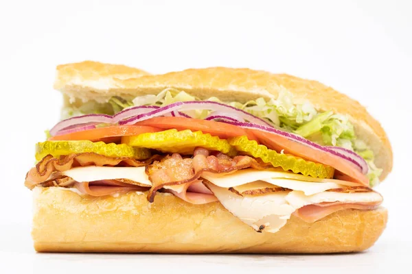Бутерброд Шинкою Сиром Овочами — стокове фото