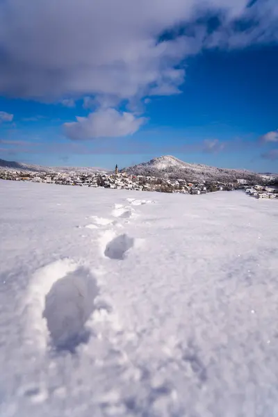 Paisagem Inverno Com Árvores Cobertas Neve — Fotografia de Stock