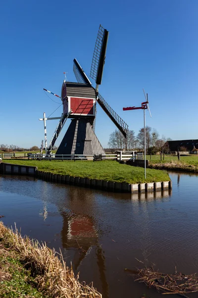 Traditionell Holländsk Väderkvarn Kinderdijk Nederland — Stockfoto