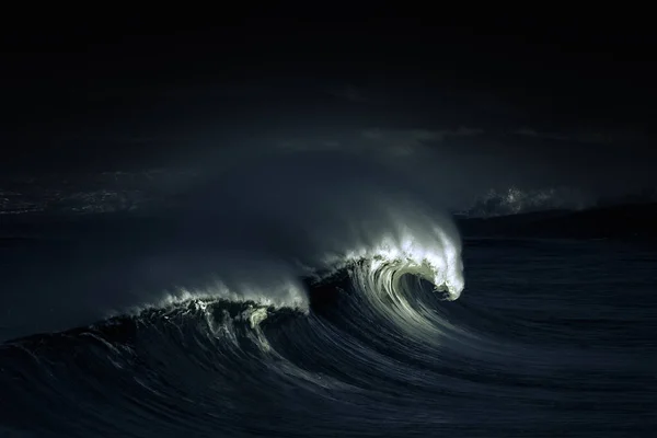 Våg Havet Natten — Stockfoto