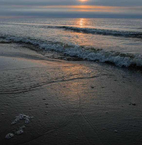 Mooie Zonsondergang Het Strand — Stockfoto