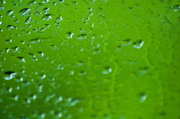 Zelené Vody Klesne Sklo — Stock fotografie