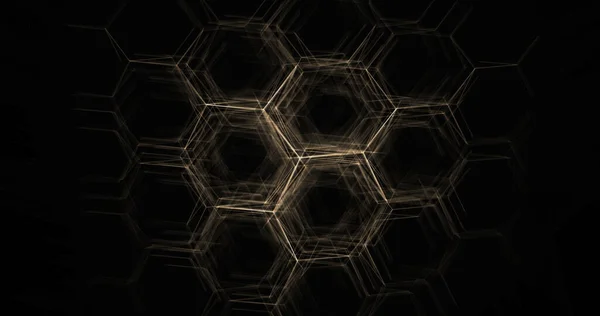 Dark Abstract Background Hexagons Gear Wheels — Stock Photo, Image