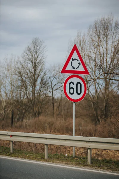 Road Sign Red Warning Signs — Stock Photo, Image