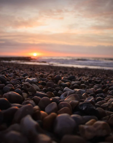 Όμορφο Ηλιοβασίλεμα Στην Παραλία — Φωτογραφία Αρχείου