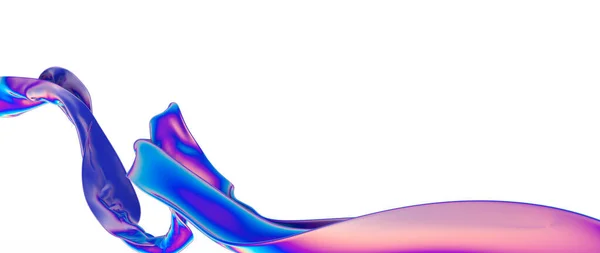 Spritzer Blauer Flüssigkeit Form Einer Farbigen Farbe Auf Weißem Hintergrund — Stockfoto