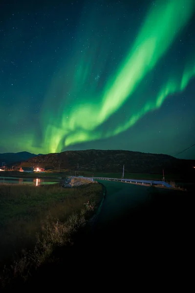 Northern Lights Arctic Mountains — Stock Photo, Image